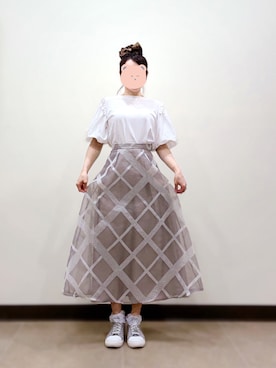 「通勤穿搭」｜「アイテム（トップス）」を使った、Yui Chuさん（レディース・152cm）の夏コーディネート