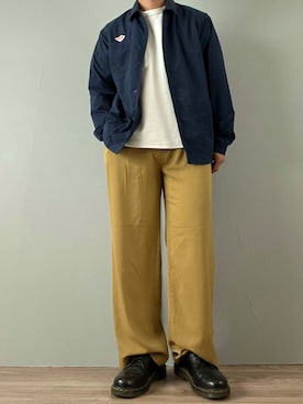 「マスタード」｜「アイテム（ブルゾン）」を使った、kasago/Instagramも見てねさん（メンズ・165cm）の春コーディネート