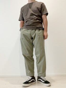 「neos（ネオス）のアイテム（チノパンツ）」を使った、kasago/Instagramも見てねさん（メンズ・168cm）の夏コーディネート