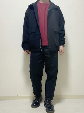 「CREARE -LINO-（クレアーレリノ）のアイテム（ブルゾン）」を使った、kasago/Instagramも見てねさん（メンズ・165cm）の秋コーディネート