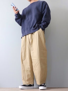 「バルーンパンツ」｜kasago/Instagramも見てねさん（メンズ・165cm・20代）の秋コーディネート