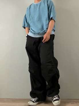 「EDWIN（エドウィン）のアイテム（その他パンツ）」を使った、kasago/Instagramも見てねさん（メンズ・165cm）の夏コーディネート