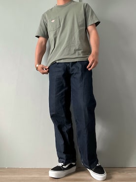 「DANTON（ダントン）のアイテム（トップス）」を使った、kasago/Instagramも見てねさん（メンズ・165cm）の夏コーディネート