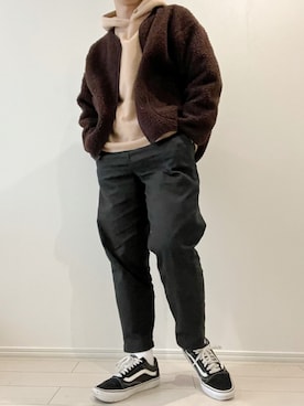 「SEVENDAYS=SUNDAY（セブンデイズサンデイ）のアイテム（パーカー）」を使った、kasago/Instagramも見てねさん（メンズ・165cm）の冬コーディネート