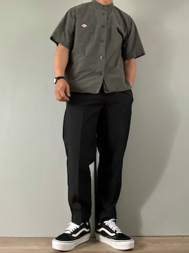 DANTONコットンリネンブロードシャツ サイズ42 DANTON/ダントン コットンリネンブロードシャツ COTTON LINEN