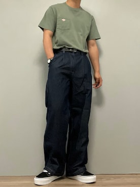 「DANTON（ダントン）のアイテム（トップス）」を使った、kasago/Instagramも見てねさん（メンズ・165cm）の夏コーディネート