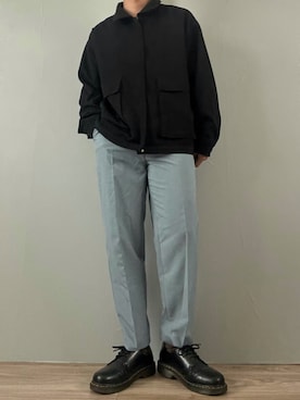 「CREARE -LINO-（クレアーレリノ）のアイテム（ブルゾン）」を使った、kasago/Instagramも見てねさん（メンズ・165cm）の春コーディネート