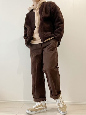 「SEVENDAYS=SUNDAY（セブンデイズサンデイ）のアイテム（パーカー）」を使った、kasago/Instagramも見てねさん（メンズ・165cm）の冬コーディネート