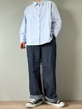 「EDWIN（エドウィン）のアイテム（トップス）」を使った、kasago/Instagramも見てねさん（メンズ・165cm）の春コーディネート