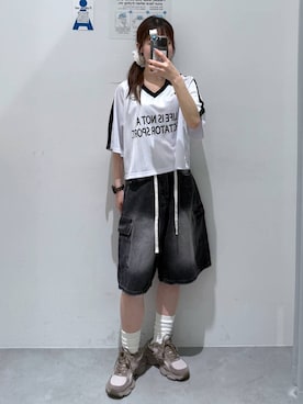 「3.3 Field Trip （3.3フィールドトリップ）のアイテム」を使った、okuyuさん（レディース・154cm）の春コーディネート