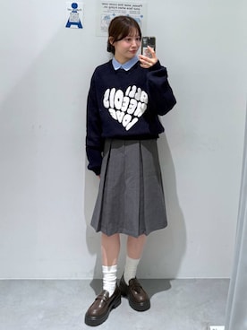 「アイテム（ローファー）」を使った、okuyuさん（レディース・154cm・30代）の冬コーディネート