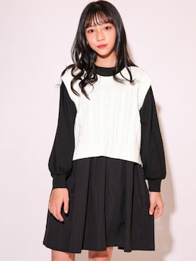 「ZIDDY」｜「アイテム（ワンピース/ドレス）」を使った、BEBE ONLINE STOREさん（キッズ・150cm）の秋コーディネート