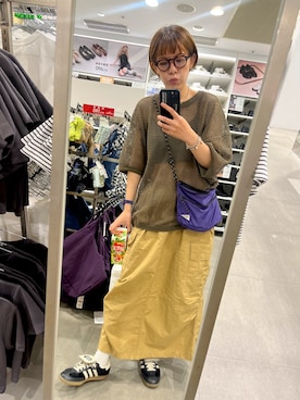 「アイテム（腕時計、パープル系）」を使った、momoさん（レディース・169cm）の夏コーディネート