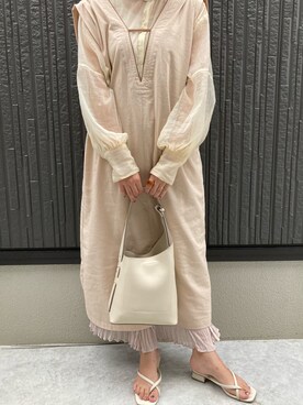 「AMERICAN HOLIC（アメリカンホリック）のアイテム（サンダル、ベージュ系）」を使った、KANAKOさん（レディース・152cm）の夏コーディネート