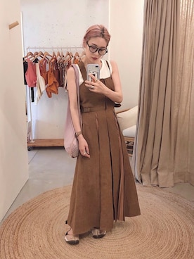 「STUDIOUS（ステュディオス）のアイテム（オールインワン・サロペット）」を使った、kasimeguさん（レディース・163cm）の秋コーディネート