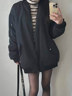 「アイテム（その他アウター、ブラック系）」を使った、michiさん（レディース・160cm）の冬コーディネート