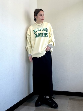 「大人カジュアルコーデ」｜「アイテム（スウェット）」を使った、natsumiさん（レディース・159cm）の春コーディネート