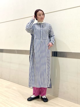 「ストライプワンピース」｜「アイテム（その他）」を使った、natsumiさん（レディース・159cm）の春コーディネート