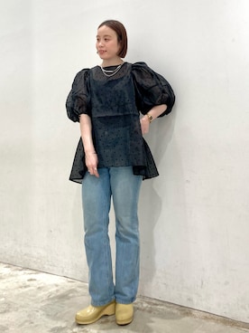 「シア―ブラウス」｜「アイテム（その他）」を使った、natsumiさん（レディース・159cm）の春コーディネート