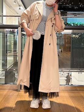 「春服デビュー宣言」｜「アイテム（トレンチコート）」を使った、かおりさん（レディース・162cm）の春コーディネート