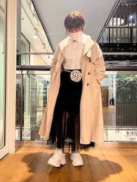 「春服デビュー宣言」｜「アイテム（トレンチコート）」を使った、かおりさん（レディース・162cm）の春コーディネート