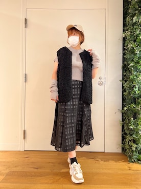 「OLIVE des OLIVE（オリーブデオリーブ）のアイテム（その他アウター）」を使った、かおりさん（レディース・162cm）の夏コーディネート