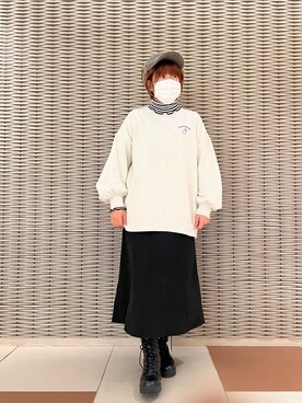 「マイベストコーデ2022」｜「アイテム（ワンピース/ドレス）」を使った、かおりさん（レディース・162cm）の冬コーディネート