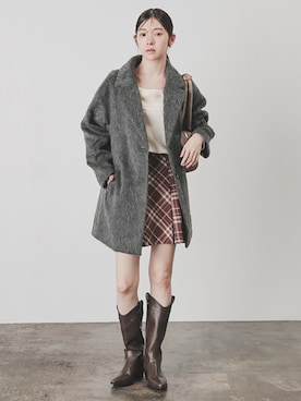 「アイテム（チェスターコート）」を使った、ハニーズさん（レディース・167cm）の秋コーディネート