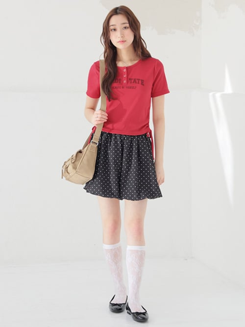 脇ドロストヘンリーネックトップス（Tシャツ/カットソー）｜Honeys