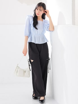 「Honeys（ハニーズ）のアイテム（パンツ）」を使った、ハニーズさん（レディース・157cm）の春コーディネート