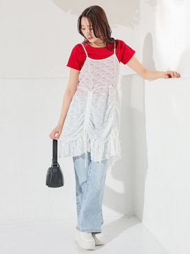 「Honeys（ハニーズ）のアイテム（パンツ）」を使った、ハニーズさん（レディース・166cm）の春コーディネート