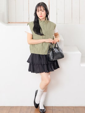 「Honeys（ハニーズ）のアイテム（バッグ）」を使った、ハニーズさん（レディース・158cm）の春コーディネート