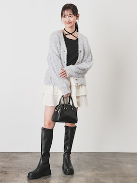 「アイテム（ボストンバッグ）」を使った、ハニーズさん（レディース・160cm）の秋コーディネート