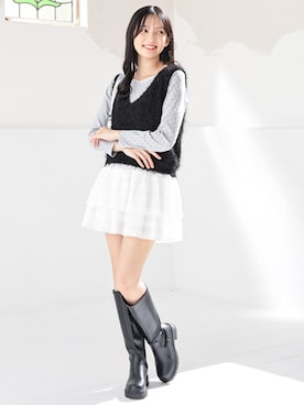 「Honeys（ハニーズ）のアイテム」を使った、ハニーズさん（レディース・166cm）の春コーディネート