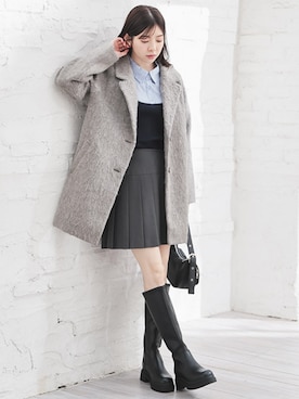 「アイテム（チェスターコート）」を使った、ハニーズさん（レディース・167cm）の秋コーディネート