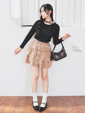「Honeys（ハニーズ）のアイテム」を使った、ハニーズさん（レディース・166cm）の秋コーディネート