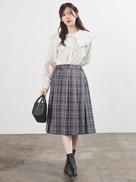 「アイテム（ボストンバッグ）」を使った、ハニーズさん（レディース・167cm）の秋コーディネート