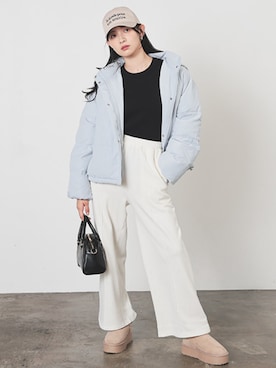 「アイテム（ボストンバッグ）」を使った、ハニーズさん（レディース・166cm）の秋コーディネート