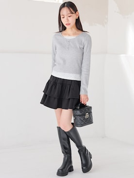 「Honeys（ハニーズ）のアイテム（トップス）」を使った、ハニーズさん（レディース・163cm）の春コーディネート