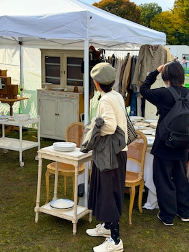 「アイテム（タイツ/ストッキング）」を使った、Airさん（レディース・155cm）の秋コーディネート