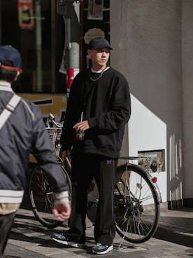 「CDG（シーディージー）のアイテム（トップス）」を使った、LWJさん（メンズ・177cm）の秋コーディネート