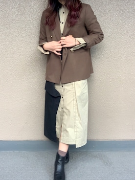 「アイテム（テーラードジャケット）」を使った、akane.さん（レディース・165cm）の冬コーディネート