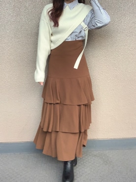 「PUBLIC TOKYO（パブリックトウキョウ）のアイテム（シャツ/ブラウス）」を使った、akane.さん（レディース・165cm）の冬コーディネート