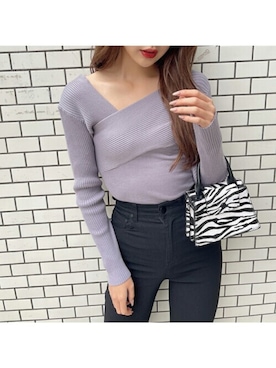 「GRL（グレイル）のアイテム（ニット/セーター）」を使った、GRLグレイル_OFFICIALさん（レディース・165cm）の秋コーディネート