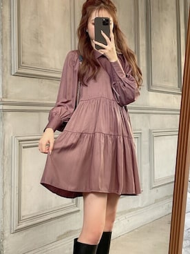 「GRL（グレイル）のアイテム（シャツワンピース）」を使った、GRLグレイル_OFFICIALさん（レディース・165cm）の秋コーディネート