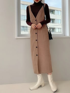 「GRL（グレイル）のアイテム（ニット/セーター）」を使った、GRLグレイル_OFFICIALさん（レディース・165cm）の秋コーディネート