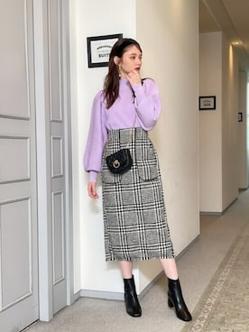「GRL（グレイル）のアイテム（ニット/セーター）」を使った、GRLグレイル_OFFICIALさん（レディース・161cm）の秋コーディネート
