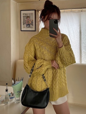 「GRL（グレイル）のアイテム（ニット/セーター）」を使った、GRLグレイル_OFFICIALさん（レディース・165cm）の秋コーディネート