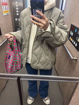 「BAGGU（バグー）のアイテム」を使った、miiiさん（レディース・154cm）の冬コーディネート