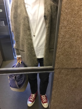 「アイテム（ストール/ショール）」を使った、miiiさん（レディース・154cm）の秋コーディネート